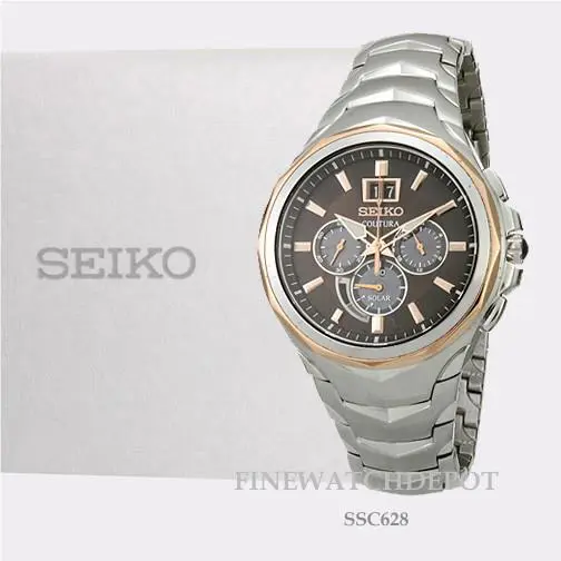 Seiko Men`s Coutura Solar Chronograph Stainless Steel Watch SSC628