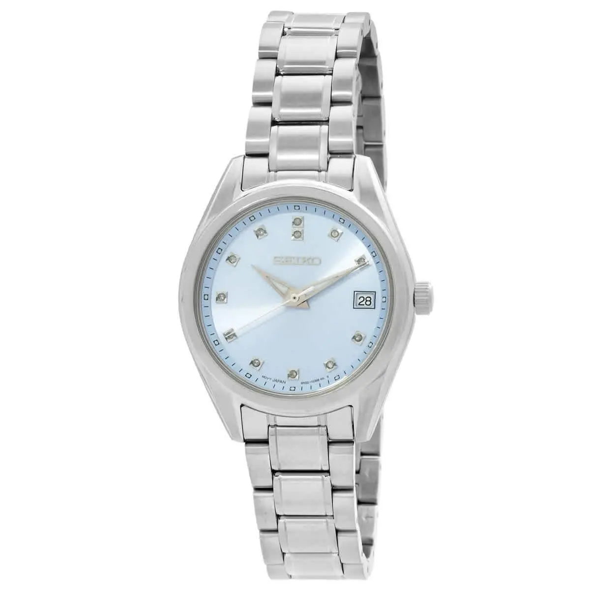 Seiko Diamonds Quartz Blue Dial Ladies Watch SUR581P1 - Blue, Dial: Blue, Band: Silver-tone