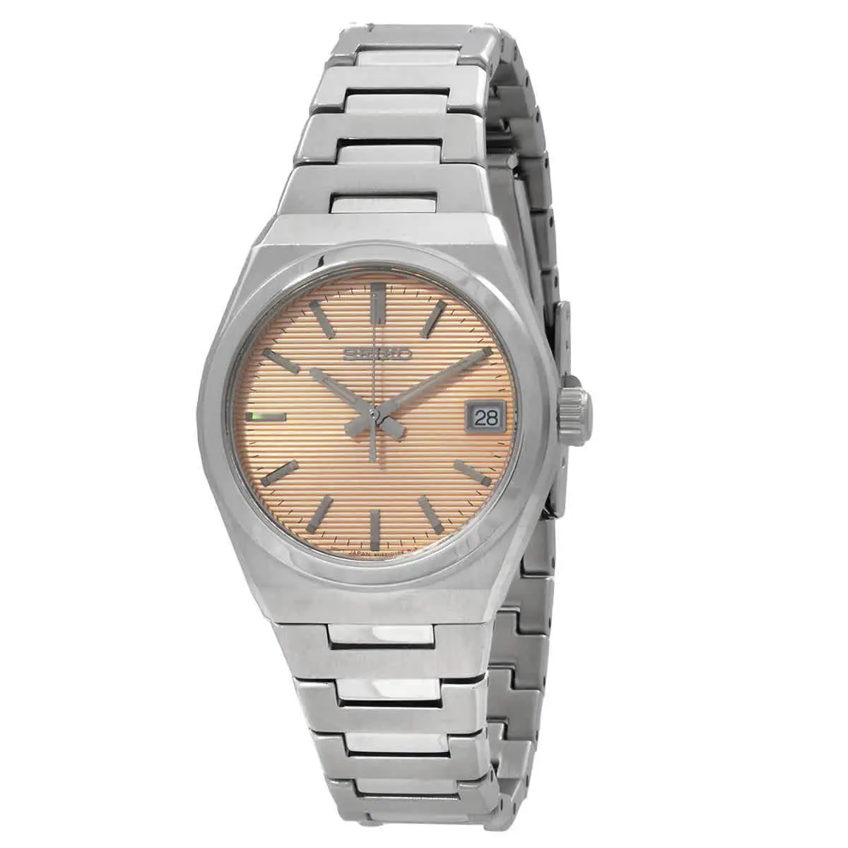 Seiko Classic Quartz Salmon Dial Ladies Watch SUR577P1 - White, Dial: Salmon, Band: Silver-tone