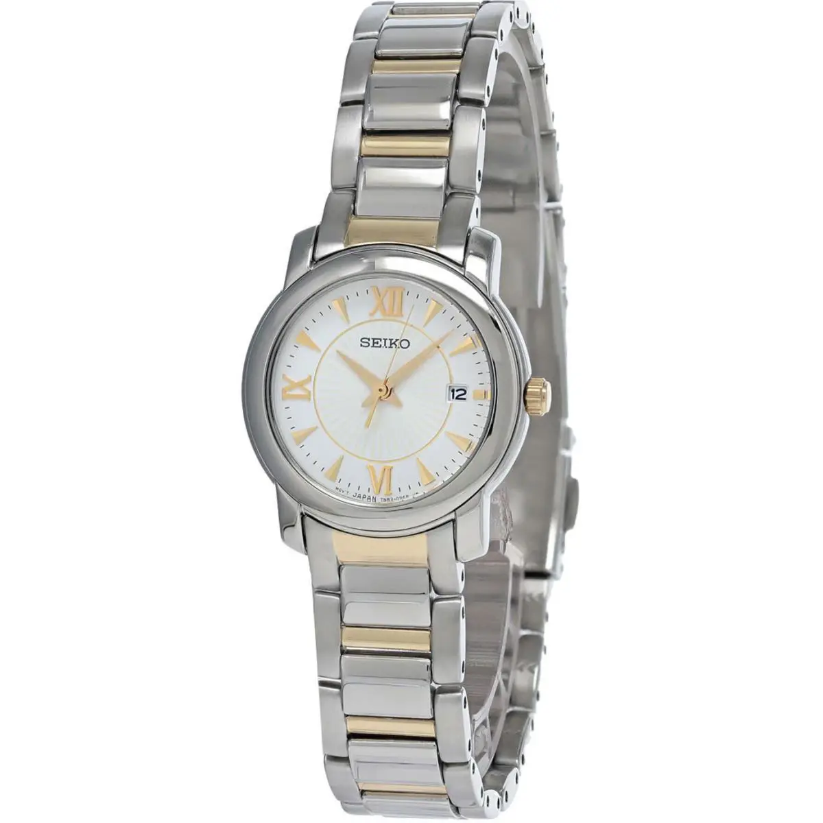 Seiko 26MM White Dial Two-tone SS Women`s Watch SXDC21P1