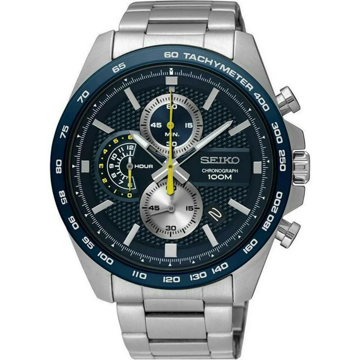 Seiko SSB259P1 Men Chronograph Stainless Steel Case Bracelet Date 100m WR SSB259