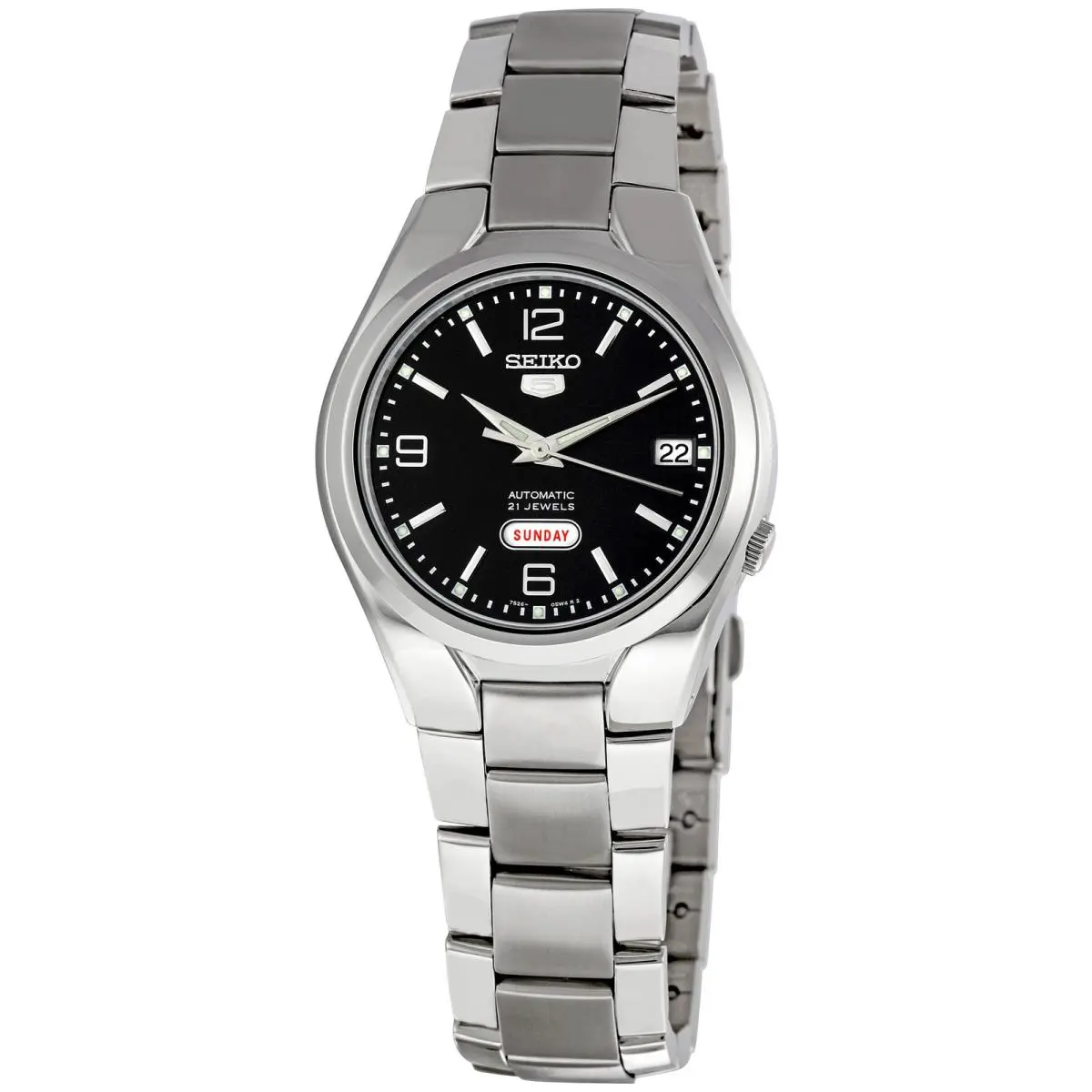 5 Black Dial Stainless Steel Men`s Watch SNK623 by Seiko