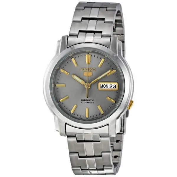 5 Automatic Grey Dial Stainless Steel Men`s Watch SNKK67 by Seiko
