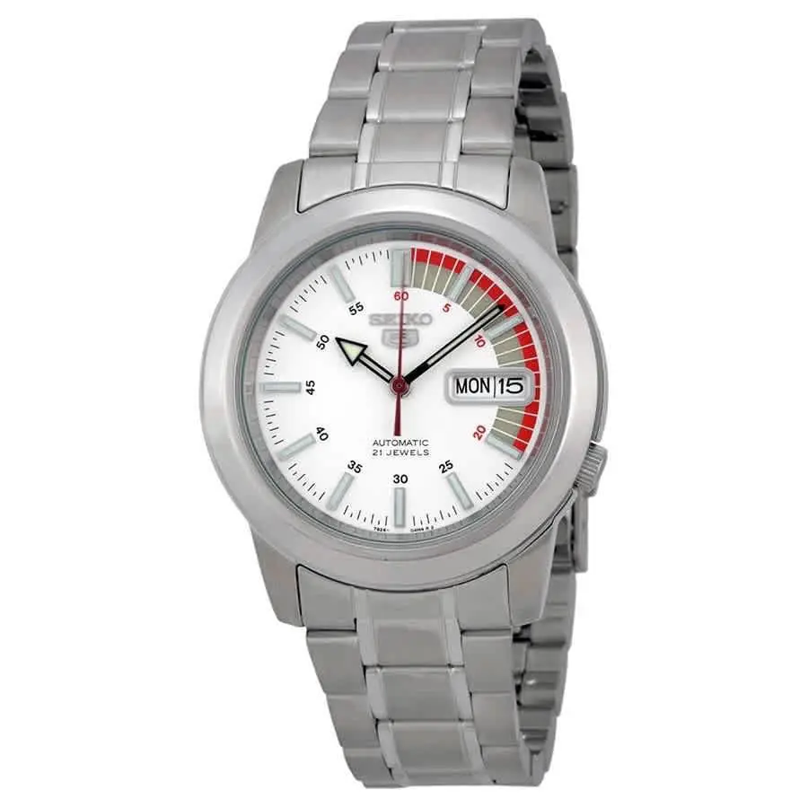 Seiko 5 Automatic SNKK25K1 White Dial Stainless Steel Men`s Watch