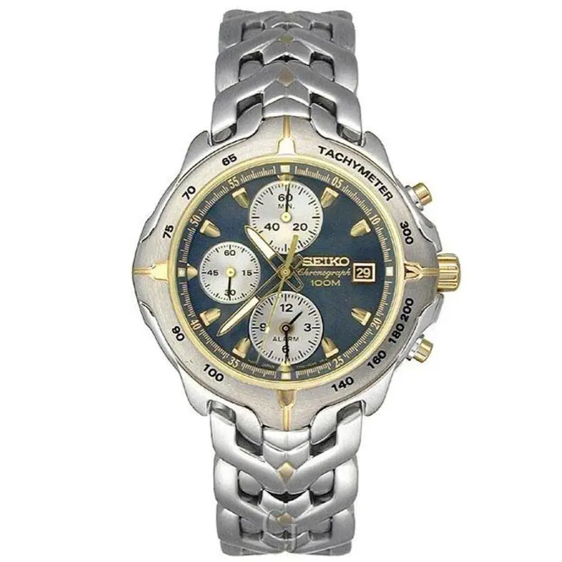 Seiko Alarm Chronograph Blue Dial Watch SNA284