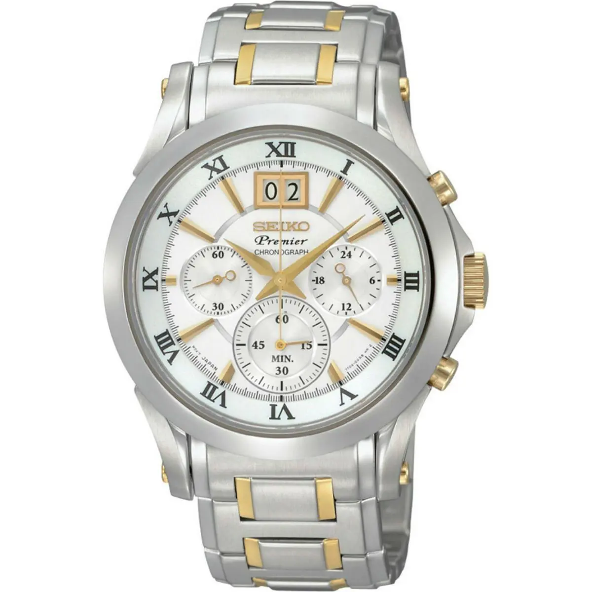 Seiko SPC058P1 Men`s Premier Chronograph Steel Case Bracelet Sapphire 100m WR