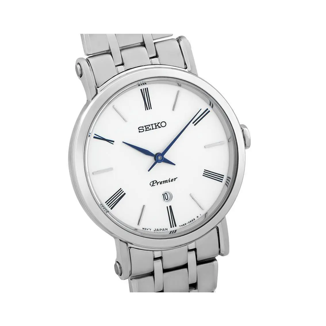 Seiko Premier Date Calendar 30.5mm Quartz Stainless Steel Japan Watch SXB429
