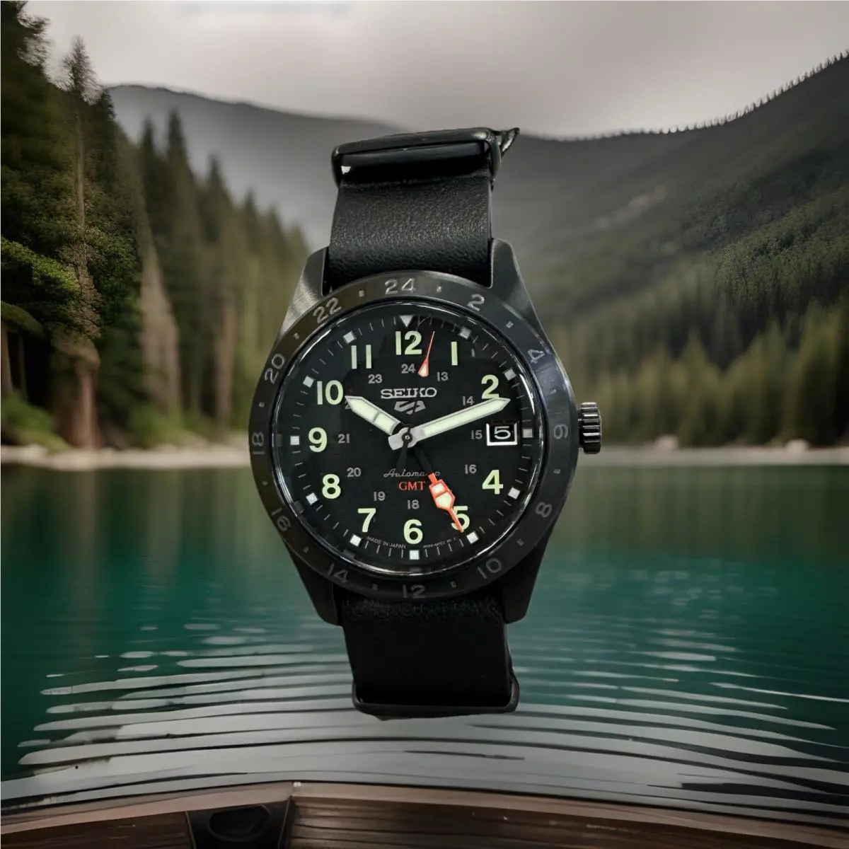 Seiko 5 Sport’s Field Gmt Automatic SSK025 Leather Strap Watch Made In Japan