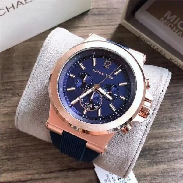 Michael Kors MK8295 Dylan Stainless Steel Chronograph Silicone Men`s Watch