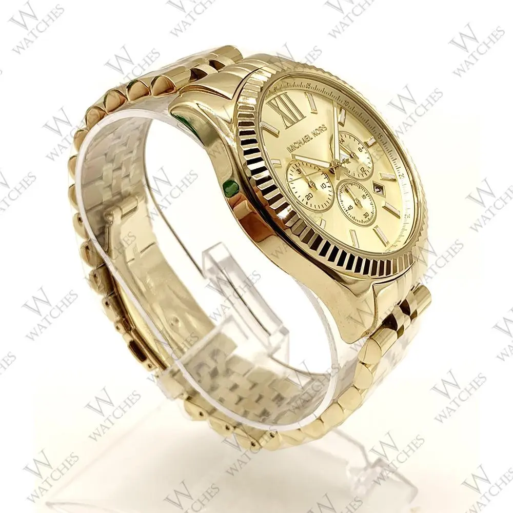 Lexington MK8281 Gold 45mm Chronograph Unisex Wristwatch by Michael Kors
