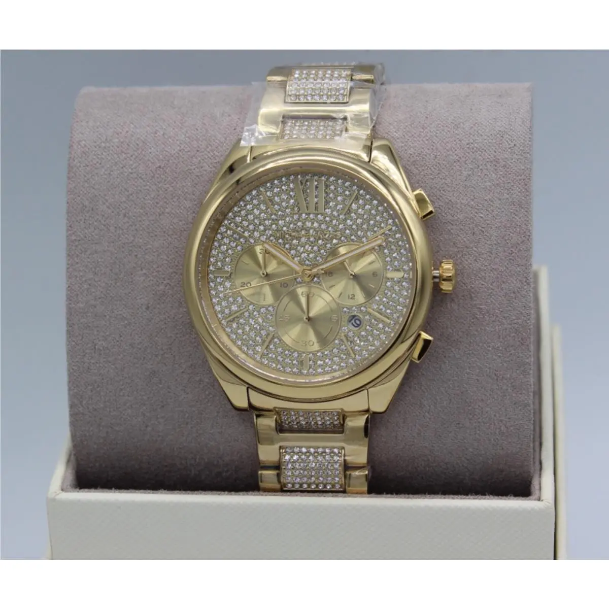 Michael Kors Runway Janelle Gold Crystals MK Women`s MK7097 Watch