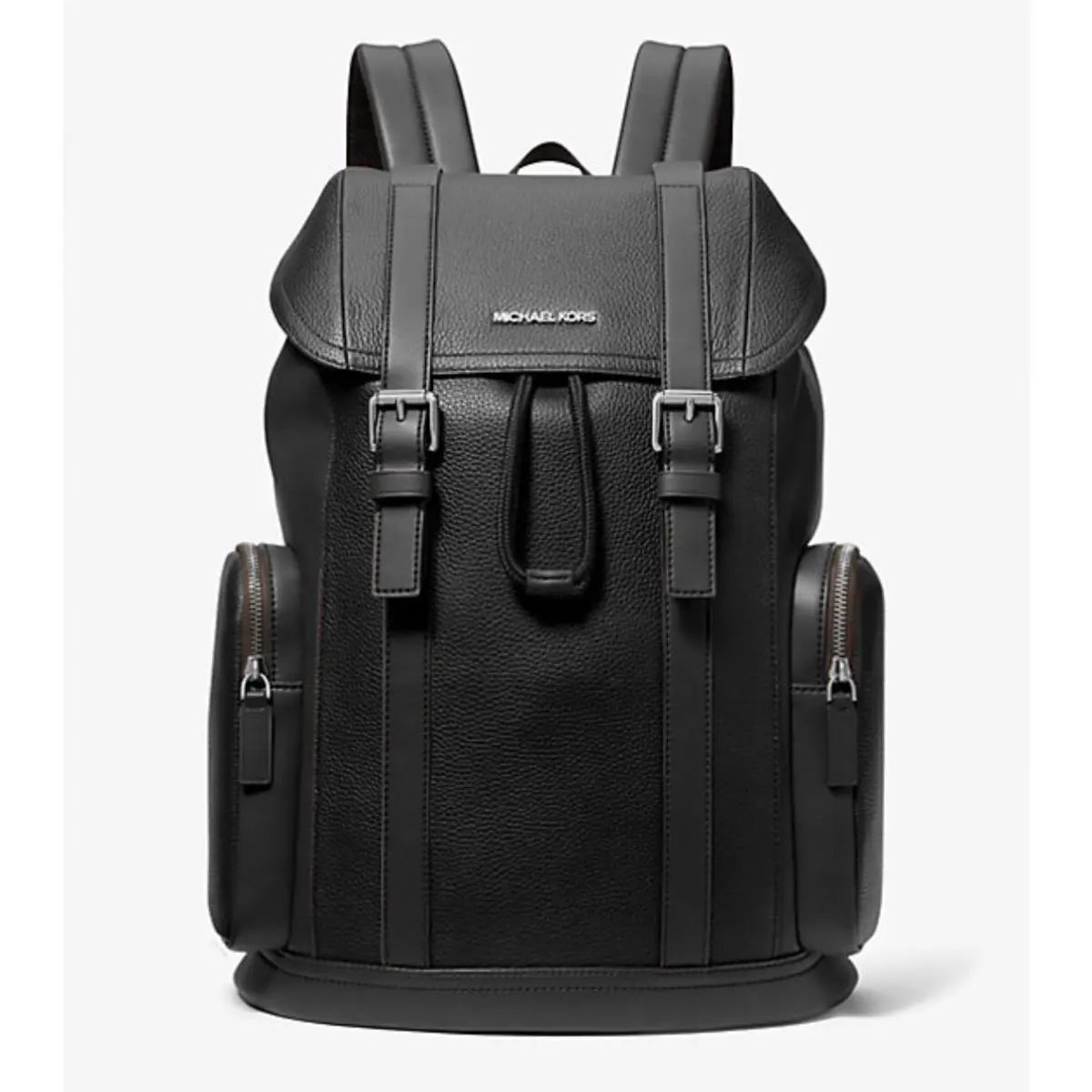 Michael Kors Mens Cooper Pebbled Leather Travel Backpack Black