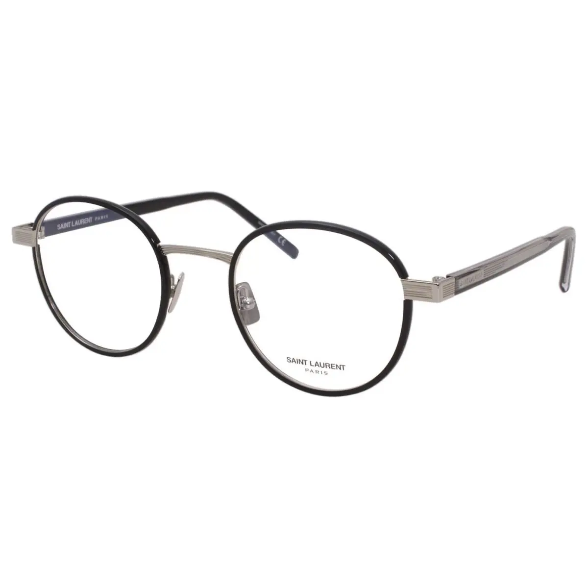 Saint Laurent SL125 001 Eyeglasses Men`s Black/silver Optical Frame 49mm
