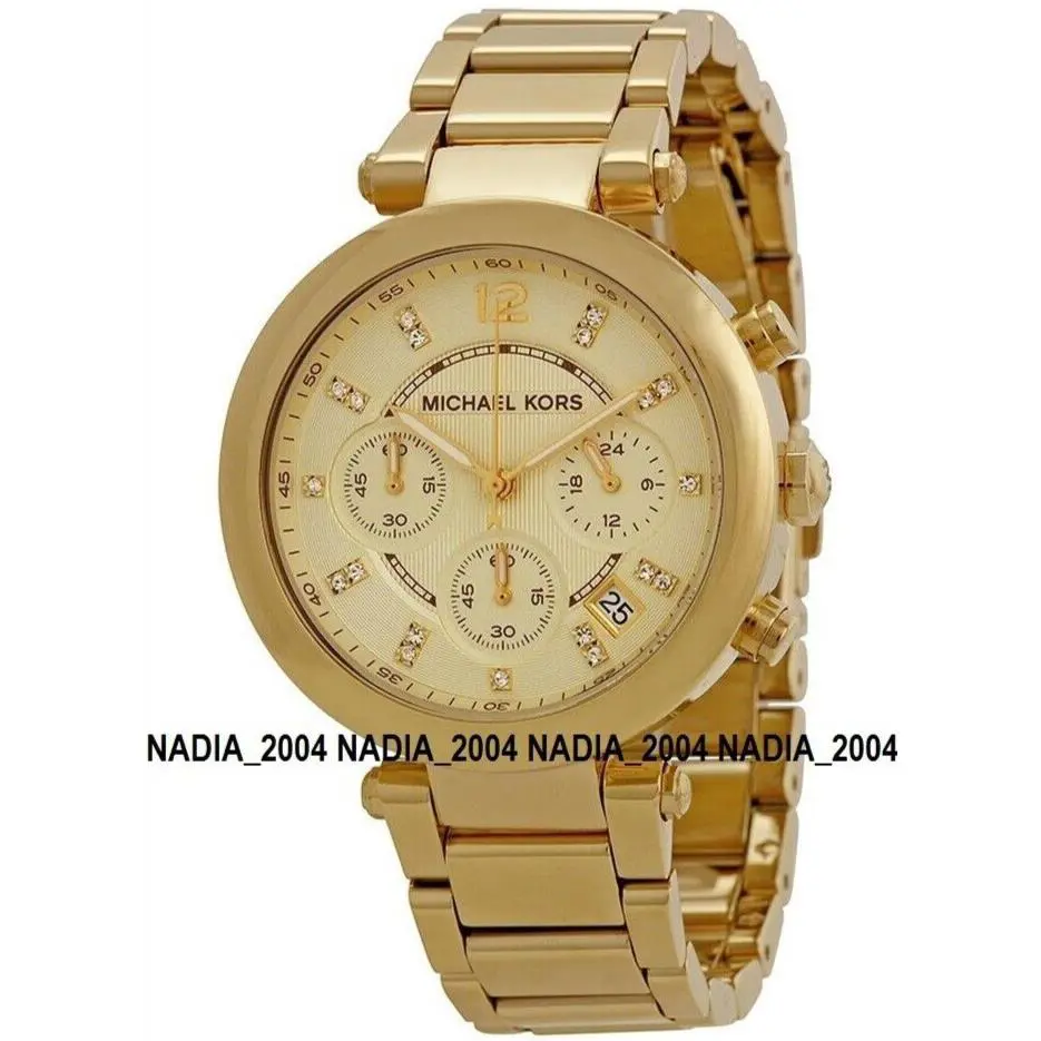 Michael Kors MK5701 Parker Chronograph Watch - Dial: Champagne, Band: Gold, Bezel: Gold