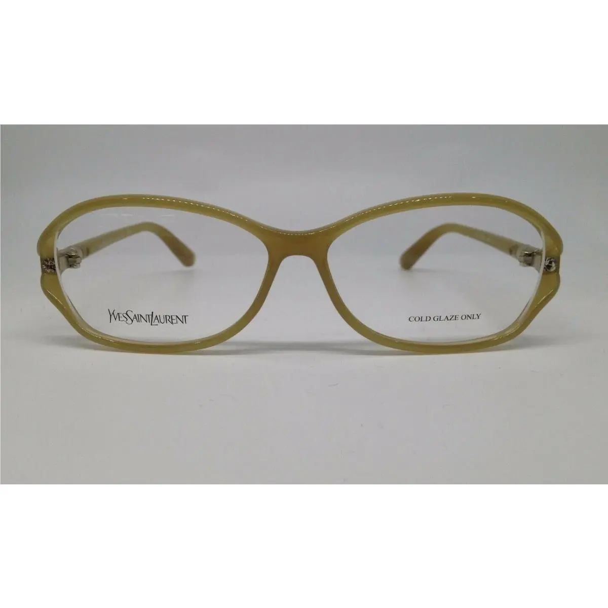 Ysl 6257 Beige Qzp Eyeglasses Frame W/stones Italy 56-13-130 by Yves Saint Laurent