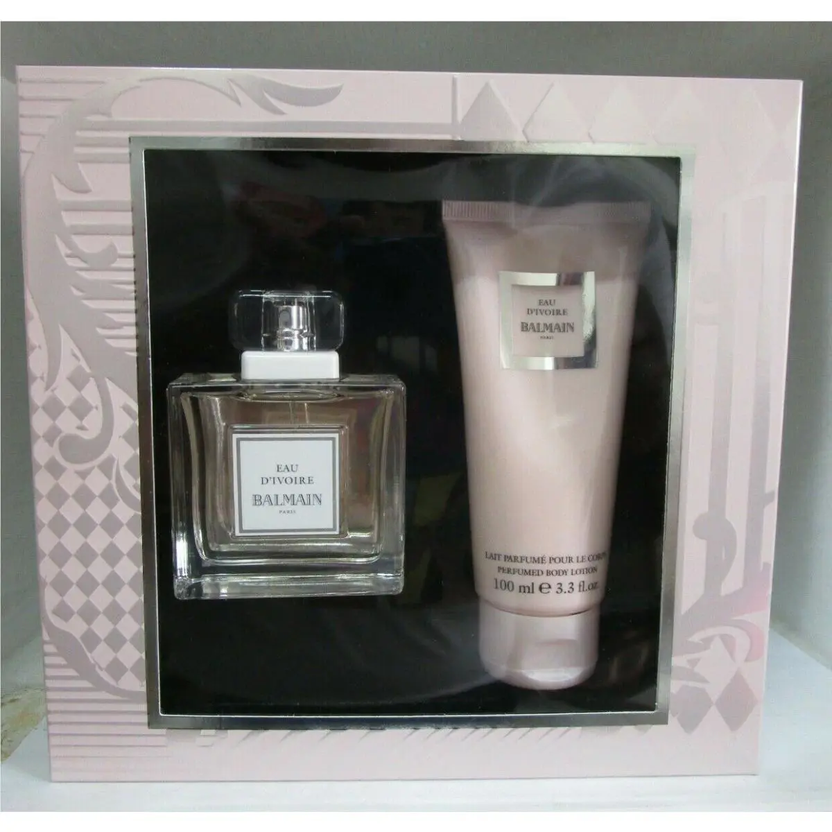 Balmain Eau D`ivoire Set 1.7 Oz Eau De Toilette + 3.3 oz Perfumed Body Lotion