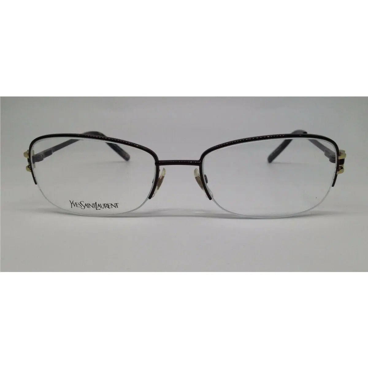 Ysl 6279 Brown 3NH Semi Rim Eyeglasses Frame 54-18-135 Italy by Yves Saint Laurent