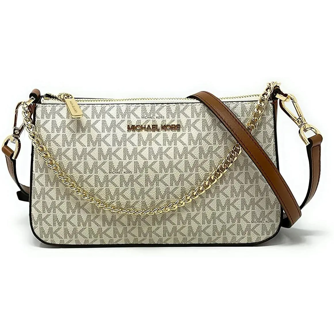 Michael Kors Women Pvc Leather Crossbody Messenger Bag Handbag Shoulder Vanilla