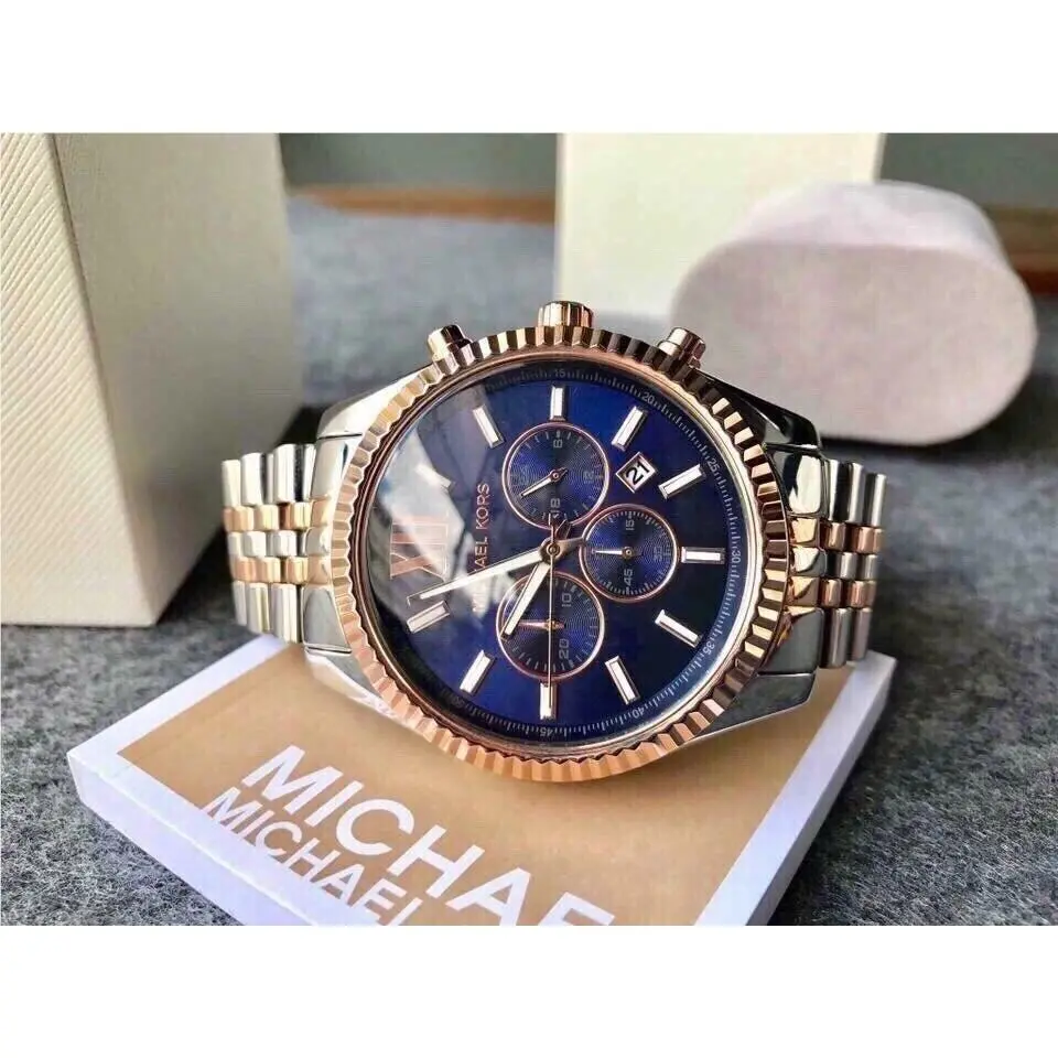 Michael Kors Lexington MK8412 Chronograph Two Tone Wrist Watch 45 mm Men`s