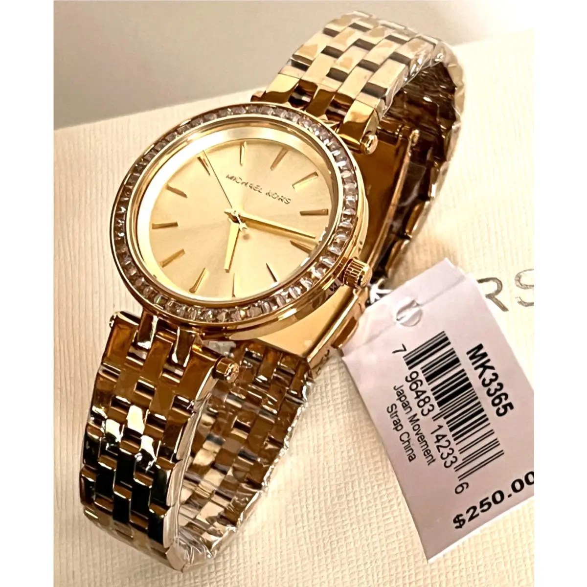 Michael Kors MK3365 Women`s Mini Darci Gold-tone Wrist Watch Gift Box