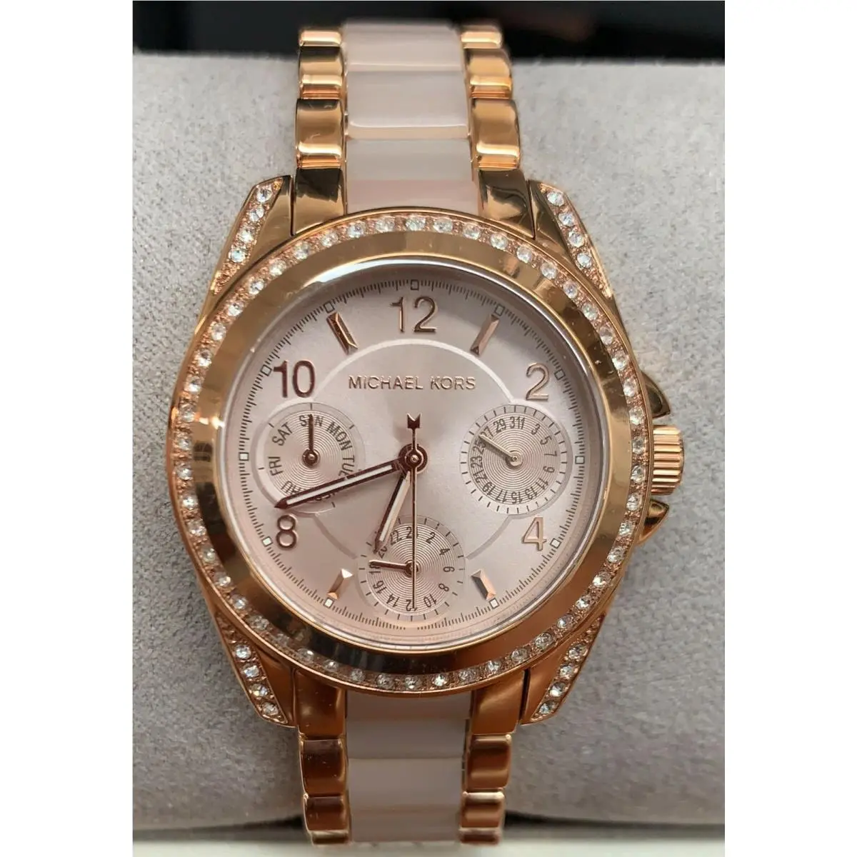 Michael Kors Chronograph Women`s Mini Blair Rose Gold-tone Watch MK6175