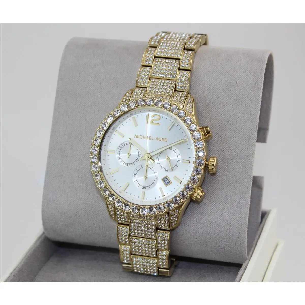 Layton Gold Crystals Glytz Pave MK6941 Women`s Watch by Michael Kors