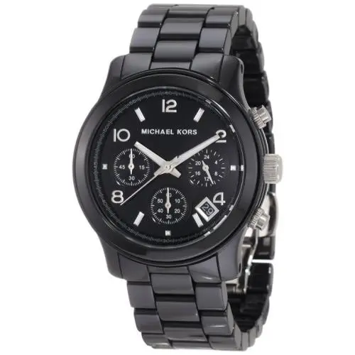 Runway Ceramic Black+chronograph Dial+date Midsized Watch MK5162 by Michael Kors