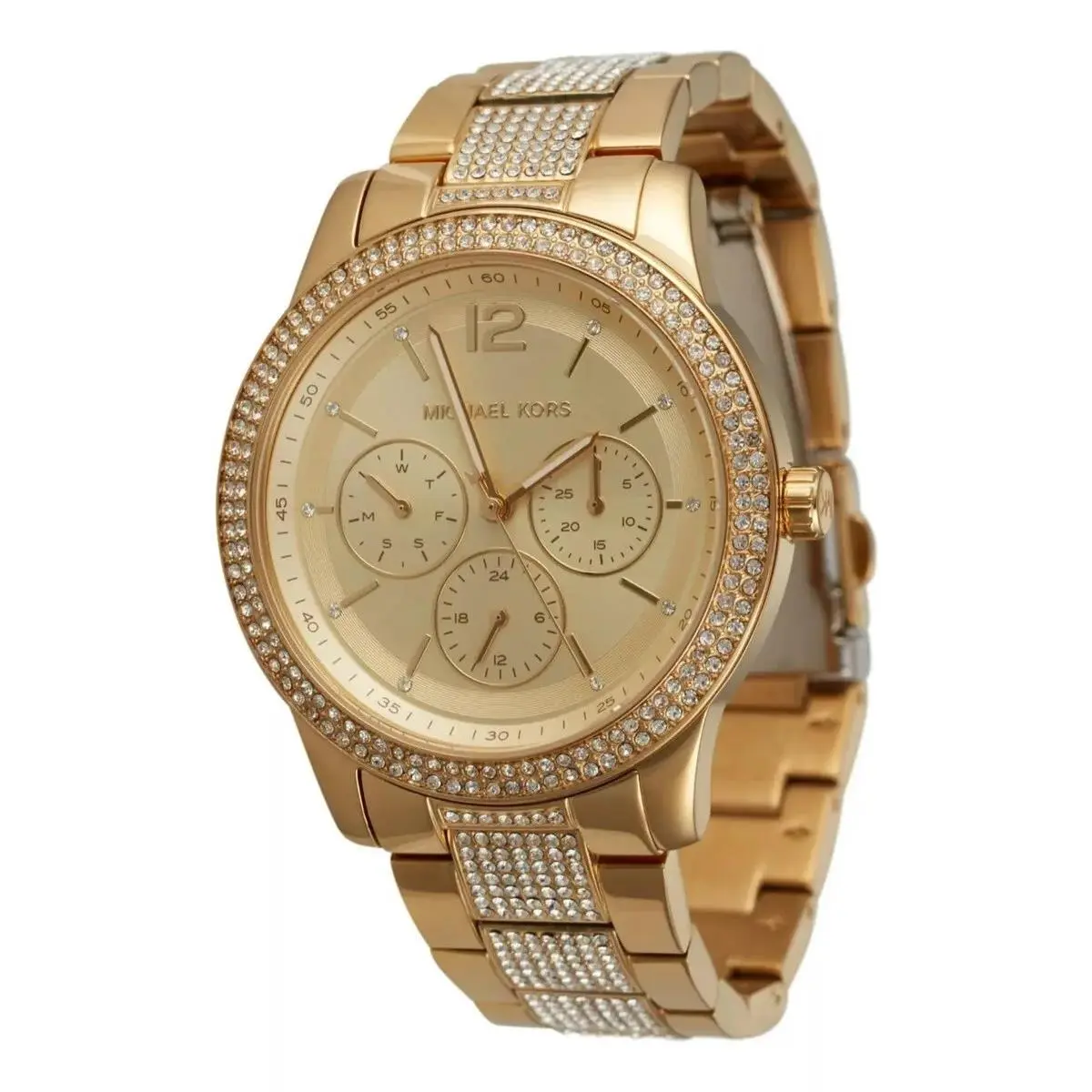 Michael Kors Tibby Women`s Gold Tone Stainless Multi Function Watch MK7292
