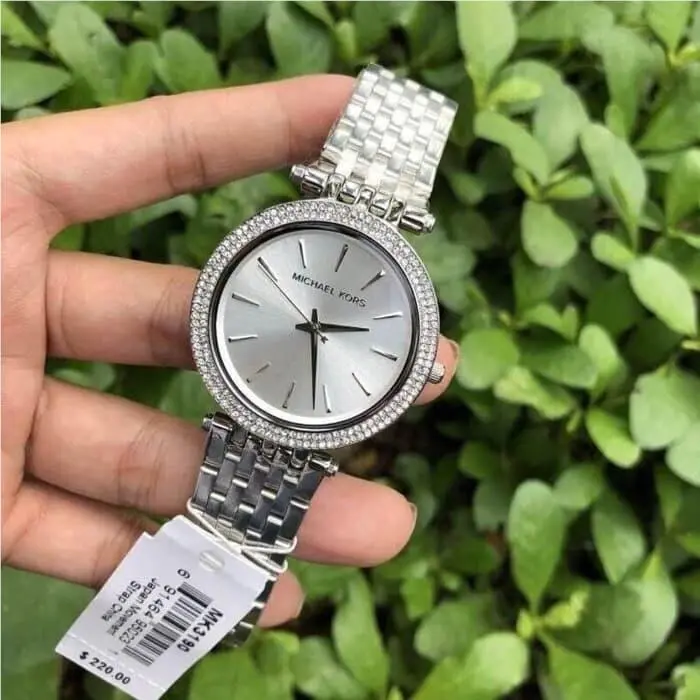 MK3190 Darci All Silver Tone 39mm Dial Crystal Bezel Ladies Watch by Michael Kors