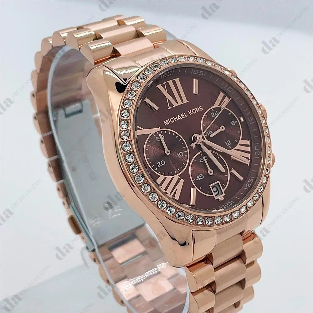 MK7275 Lexington Lux Red Dial Rose Gold Bracelet Women`s Watch by Michael Kors