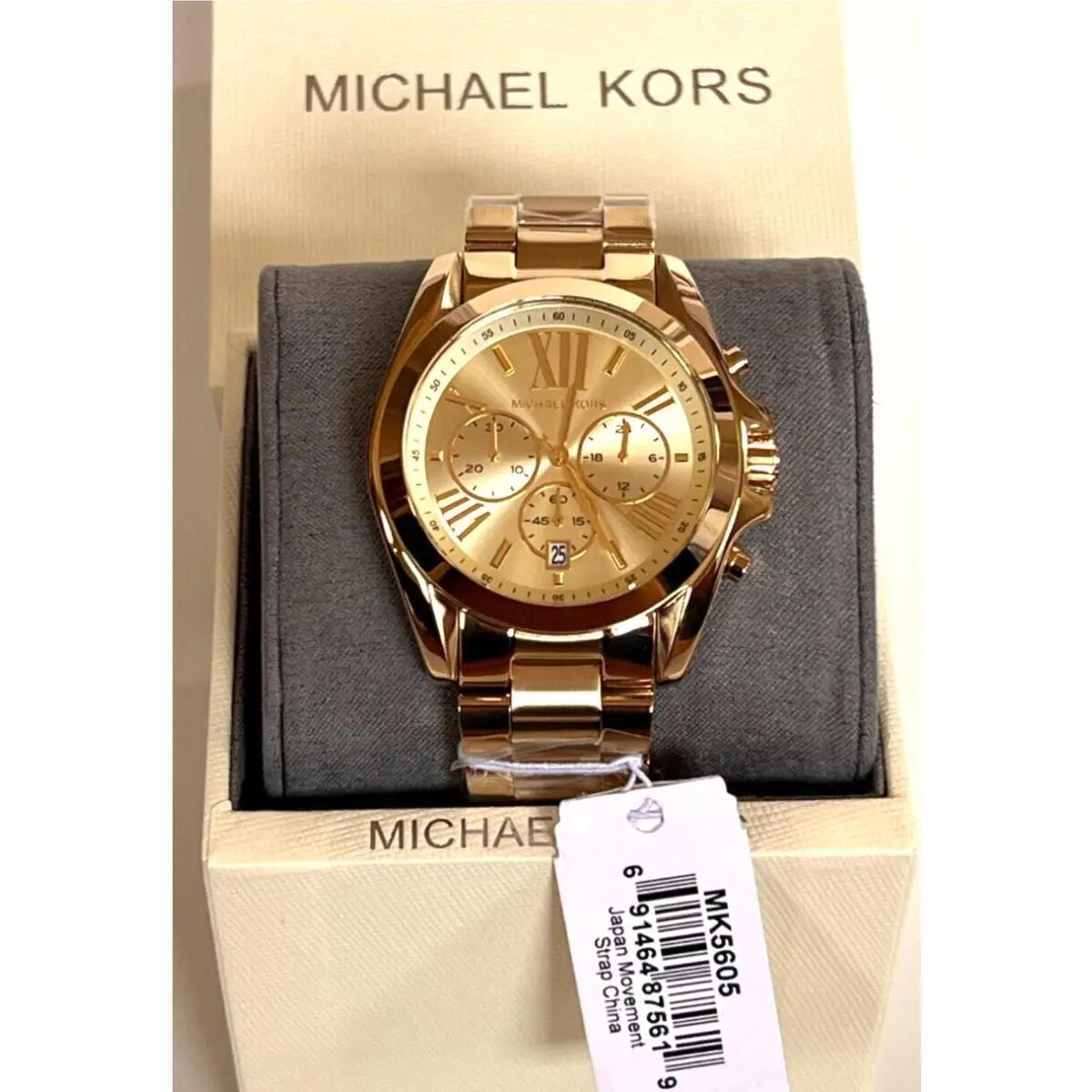 MK5605 Bradshaw Gold Tone SS Chronograph Watch Gift Box by Michael Kors