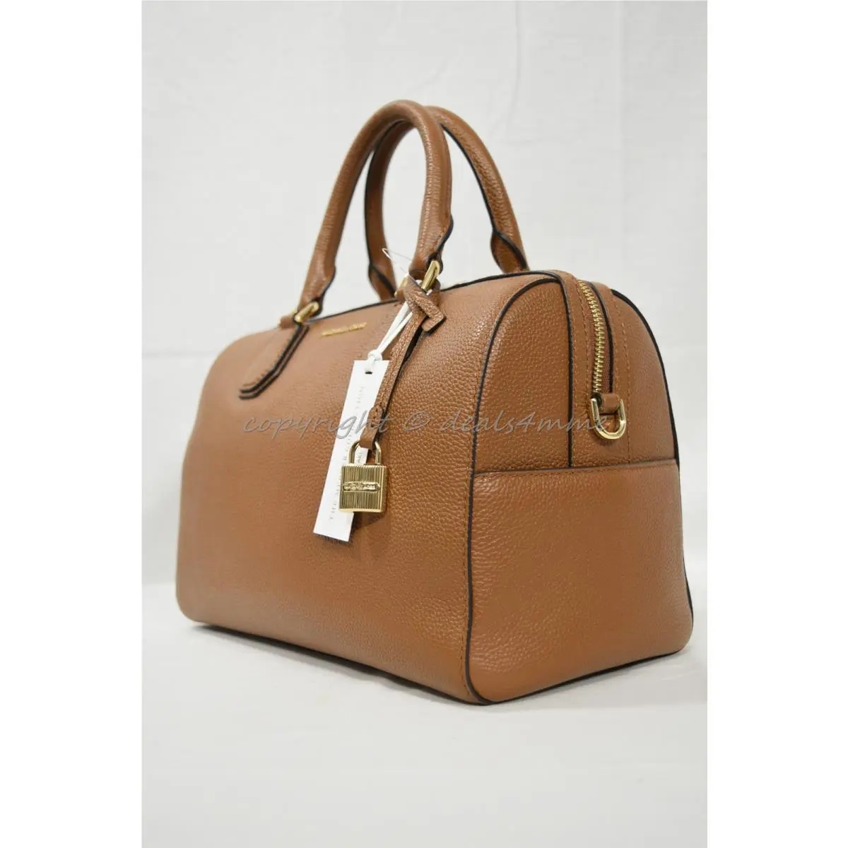 Michael Kors Mercer Medium Leather Duffle Satchel/shoulder Bag in Luggage Brown