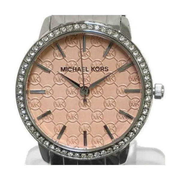 Michael Kors Runway MK Monogram Silver Pink Women`s MK3373 Watch