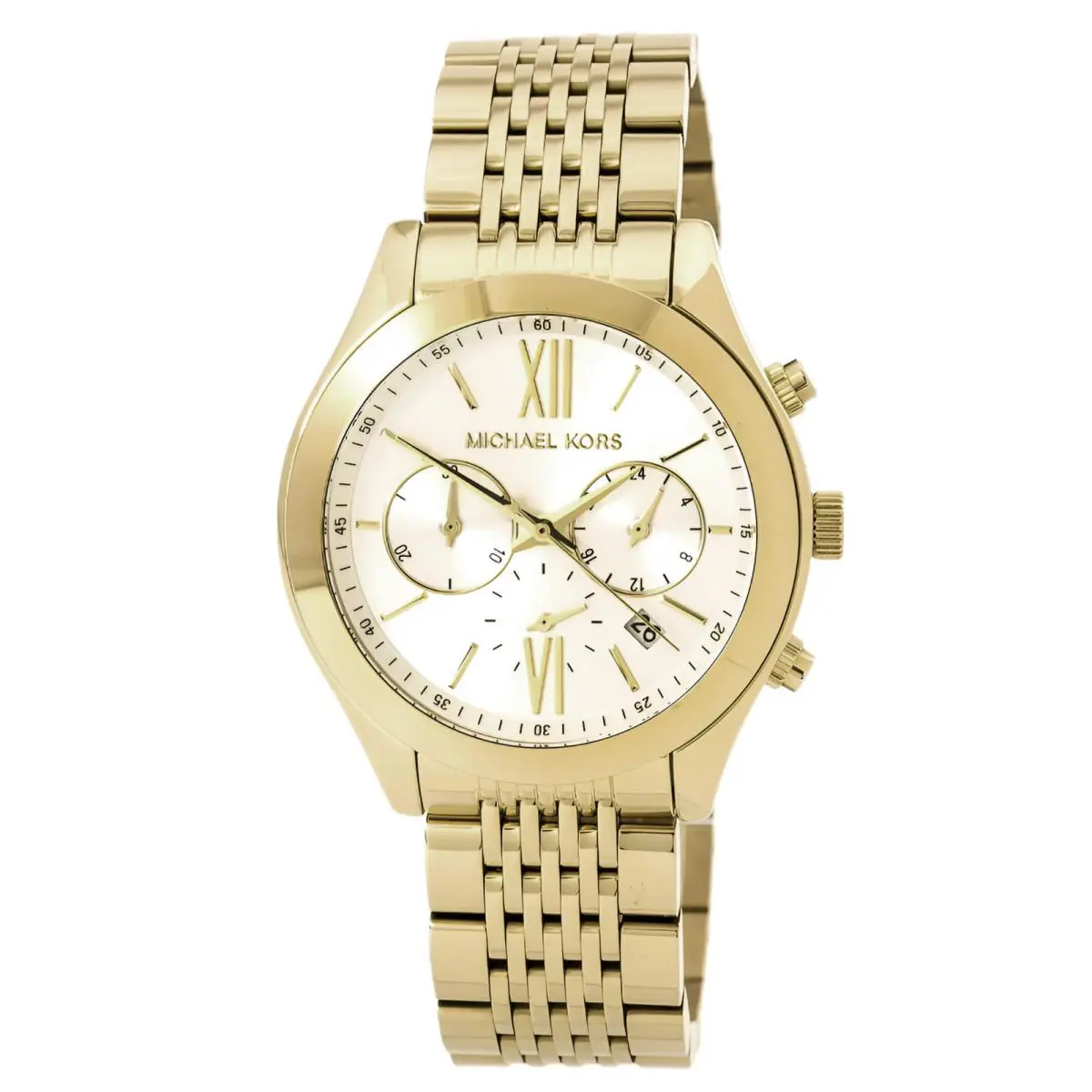 Michael Kors MK5762 Womens Brookton Yellow Gold Steel Bracelet Chronograph Watch