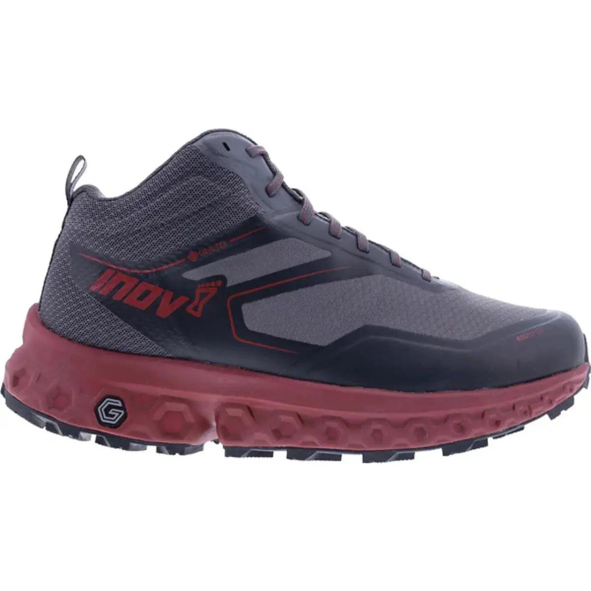 Inov8 Men`s Rocfly G 390 Gtx Dark Grey/burgundy Boot