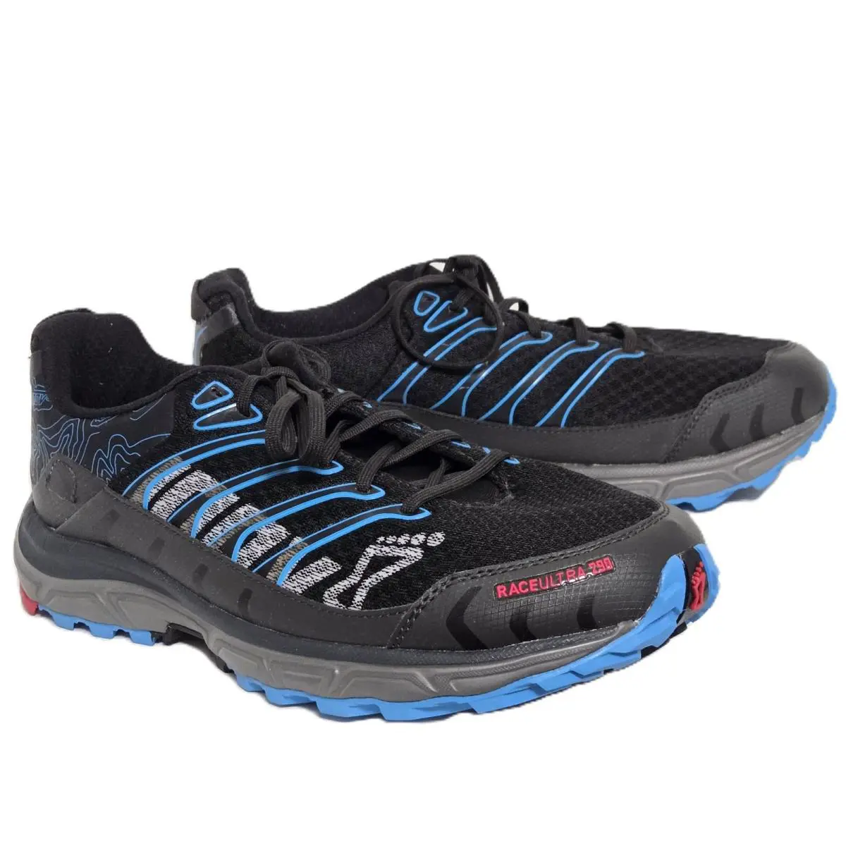 INOV-8 Race Ultra 290 Trail Running Black/blue Shoe. US Women 10 Men 8.5