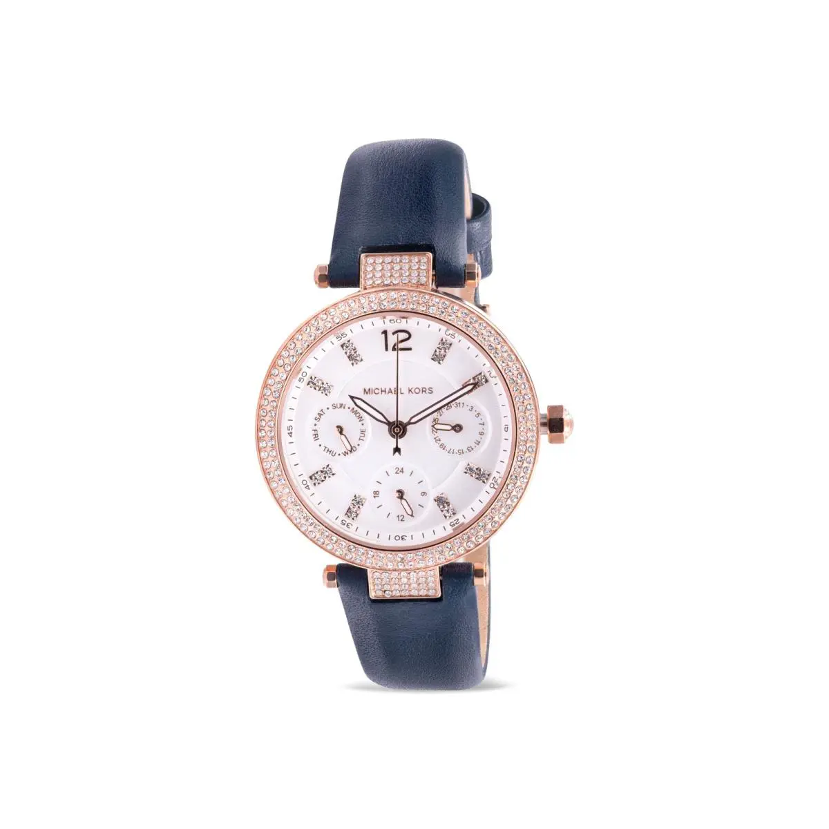 Michael Kors Parker Multifunction Navy Leather Ladies Watch MK2915