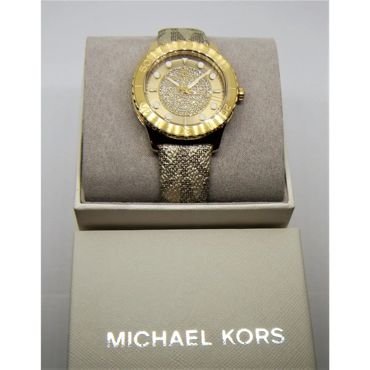 - Women`s Oversized Runway Watch - Gold/crystals -MK6999- Nwt by Michael Kors