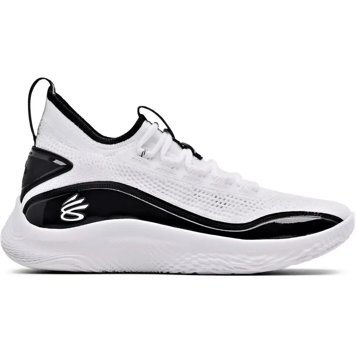 Under Armour Mens UA Team Curry 8 NM Flow Basketball Shoes White 3024785 111 - White, 2: Black, 1: White