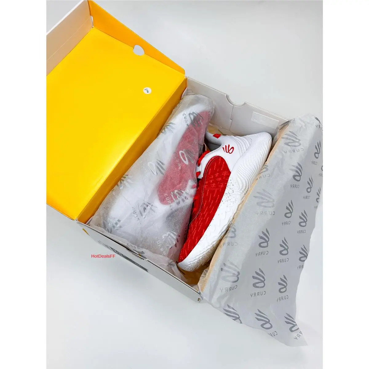 Under Armour shoes - Under Armour Curry Flow - Curry Flow - 3025631-100 - Red, Manufacturer: White / Red 32