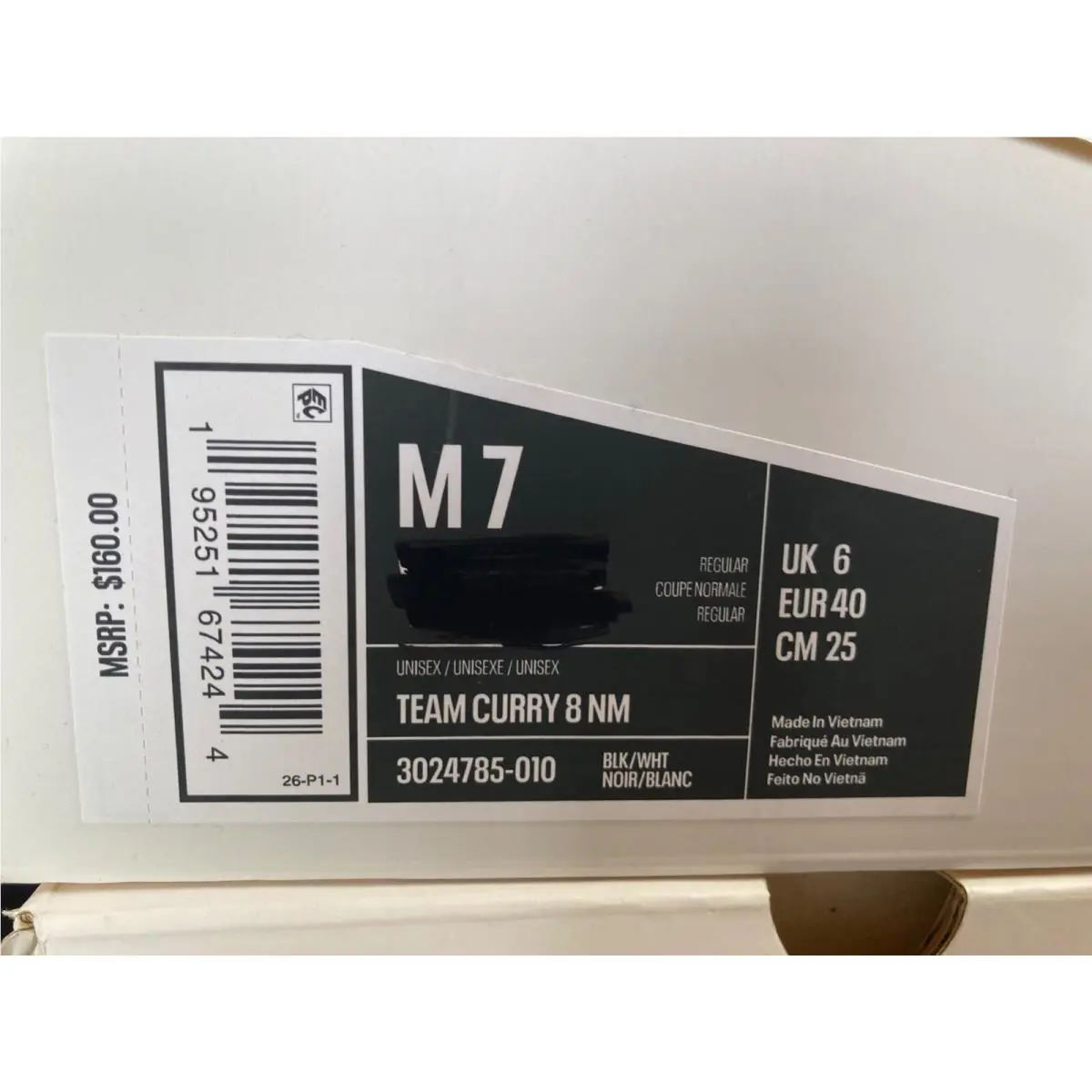 Under Armour shoes - Under Armour Team Curry 8 NM - 3024785 010 - Black (UPC: 195251674244) 5