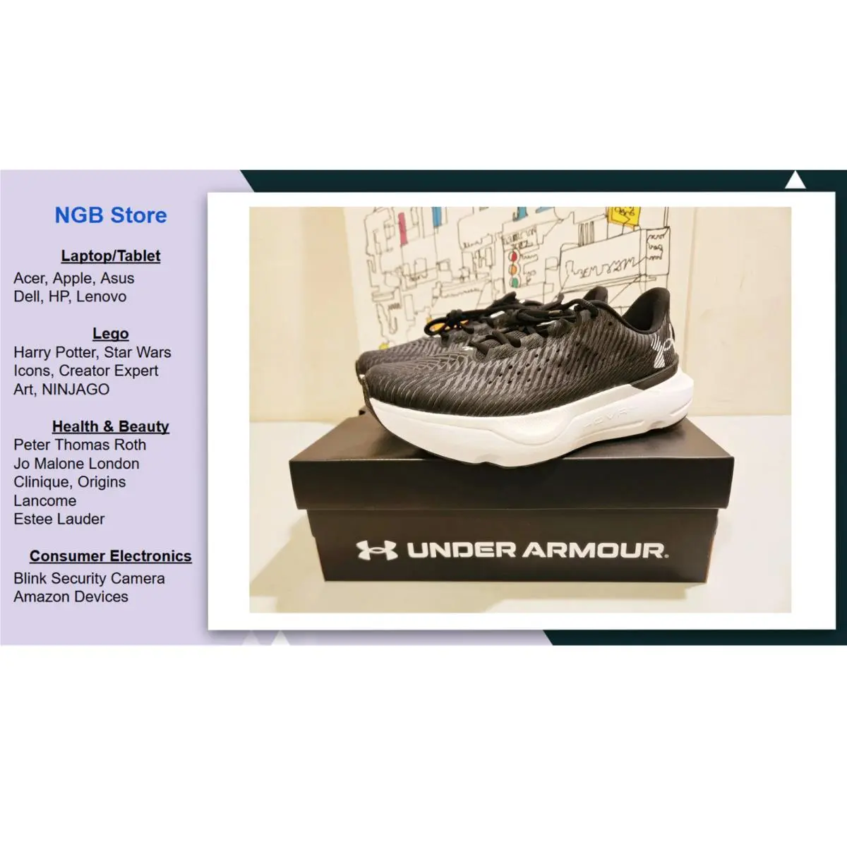 Under Armour UA Infinite Pro Running Shoes Men’s Size 9.5 Black Gray