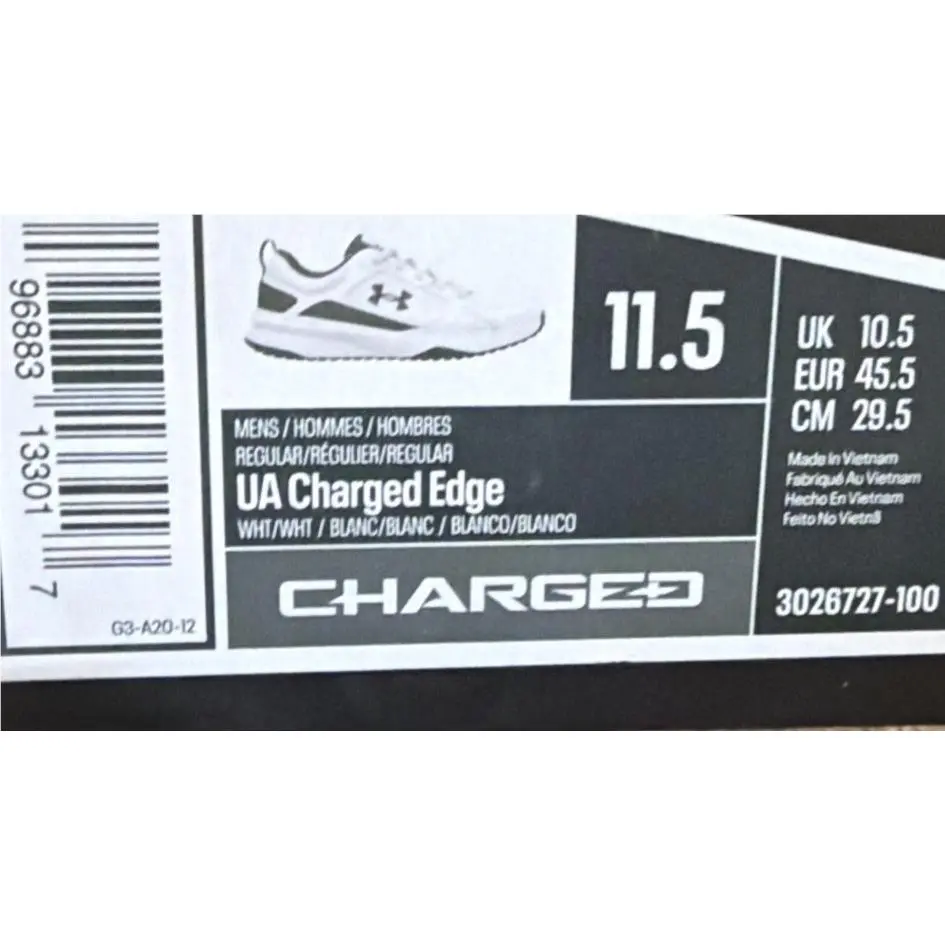 Under Armour shoes - Under Armour Charged Edge - Charged Edge - 3026727-100 - White/Black (UPC: 0196883133017) 4