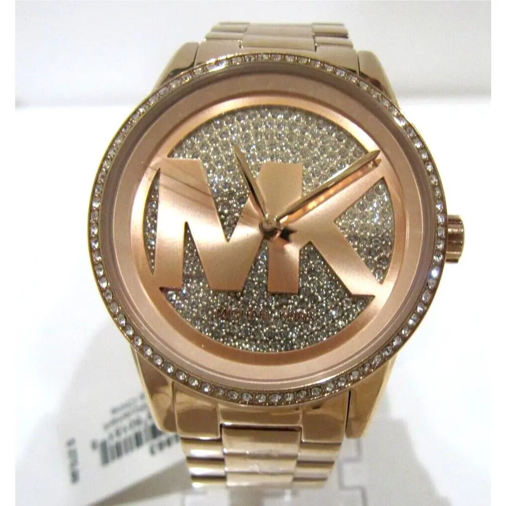 Michael Kors MK6863 Ritz Crystals Rose Gold MK Dial Ladies Watch
