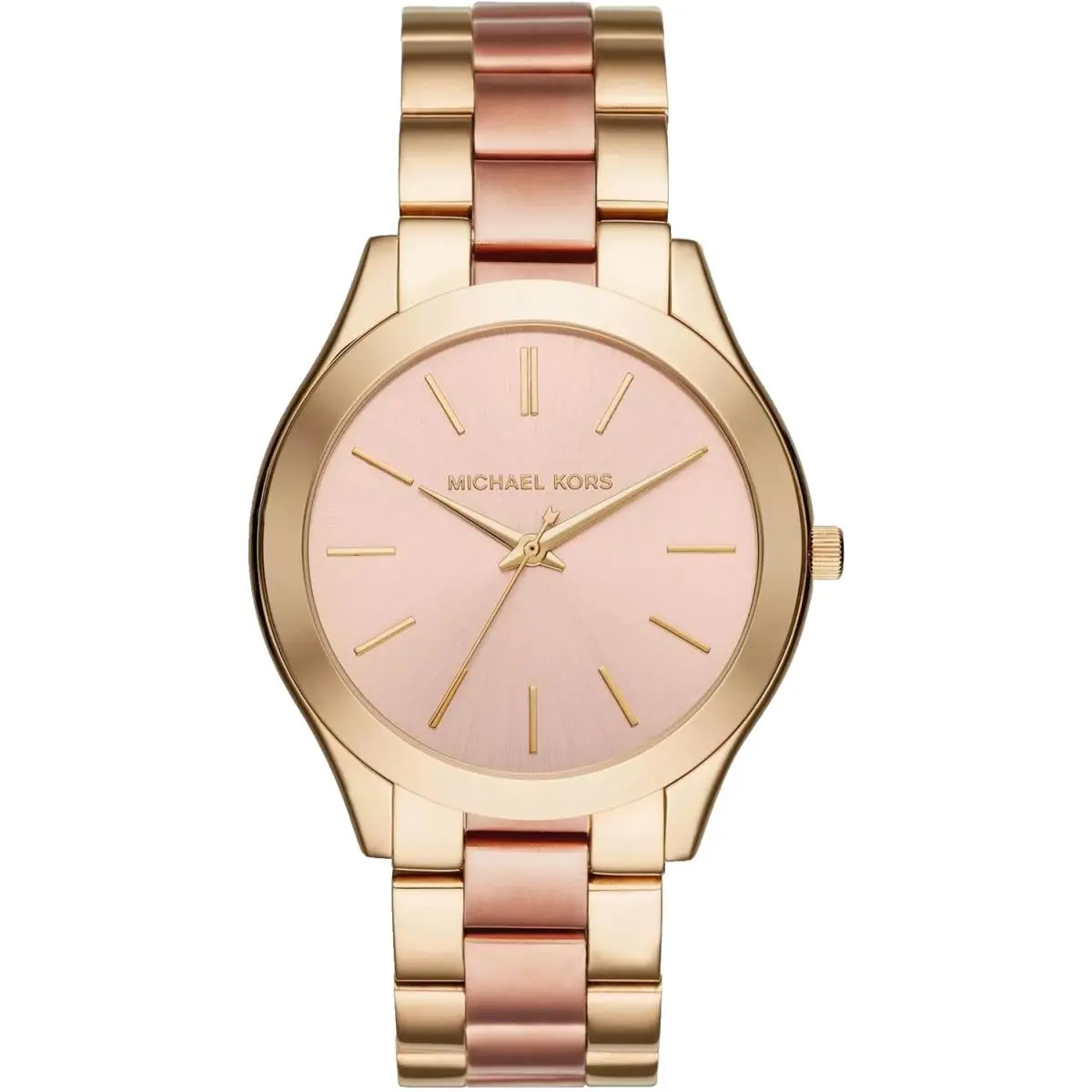Michael Kors Runway MK3493 Pink Dial Two Tone Bracelet Quartz 42MM Womens Watch - PINK, Dial: Pink, Band: Gold, ROSE GOLD