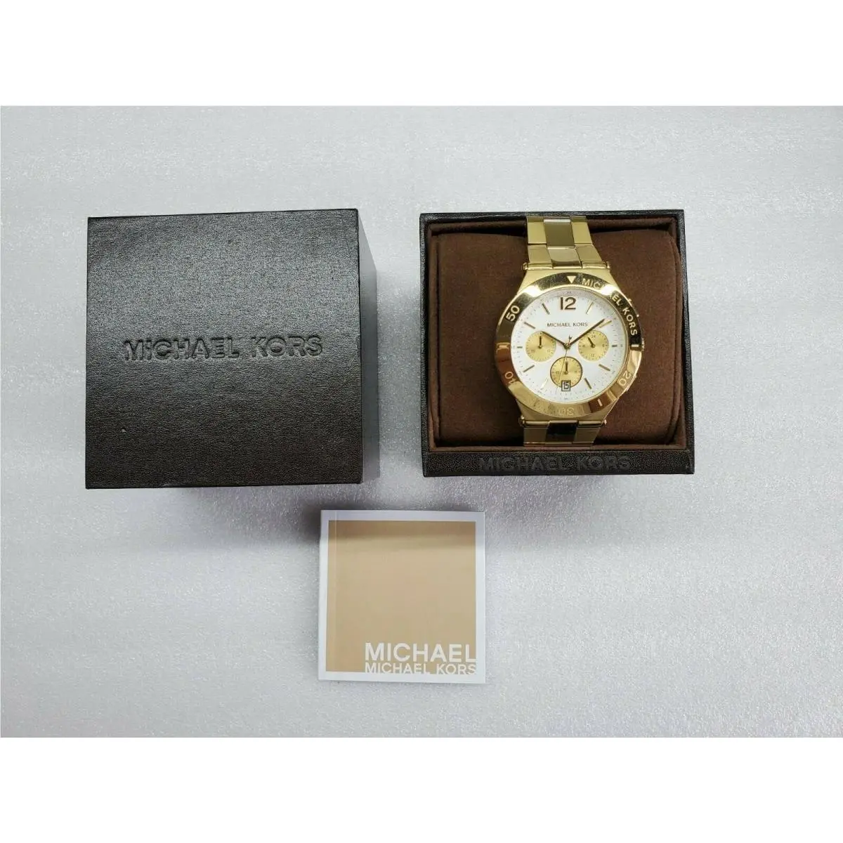 Michael Kors Wyatt Chronograph Date Gold-tone St.steel Women`s Watch MK5933