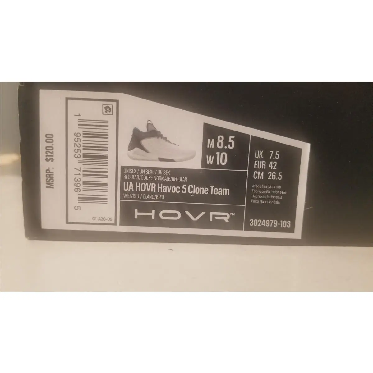 Under Armour shoes - Under Armour HOVR Havoc - HOVR Havoc - White/Midnight Navy/White (UPC: 195253713637) 4