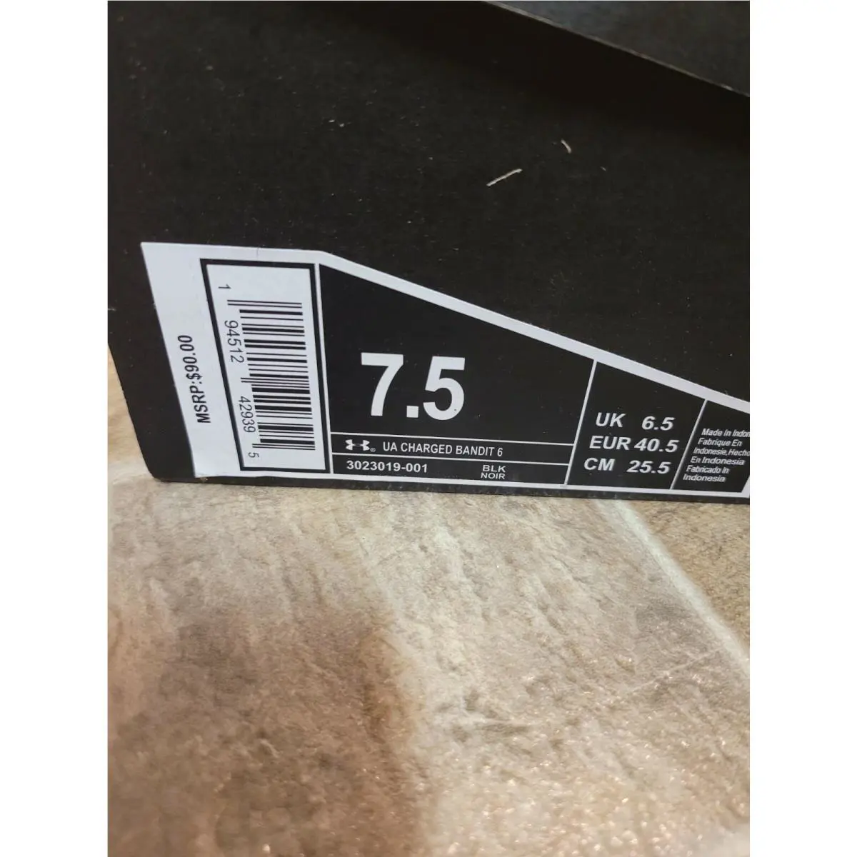 Under Armour shoes - Under Armour Charged Bandit 6 - 3023019 001 - Black (UPC: 194512429395) 2