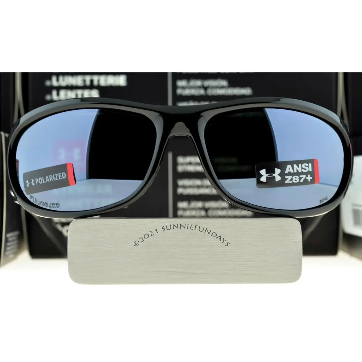 Under Armour Capture Polarized Shiny Black w Gray Silver Mirror Pzd Lens