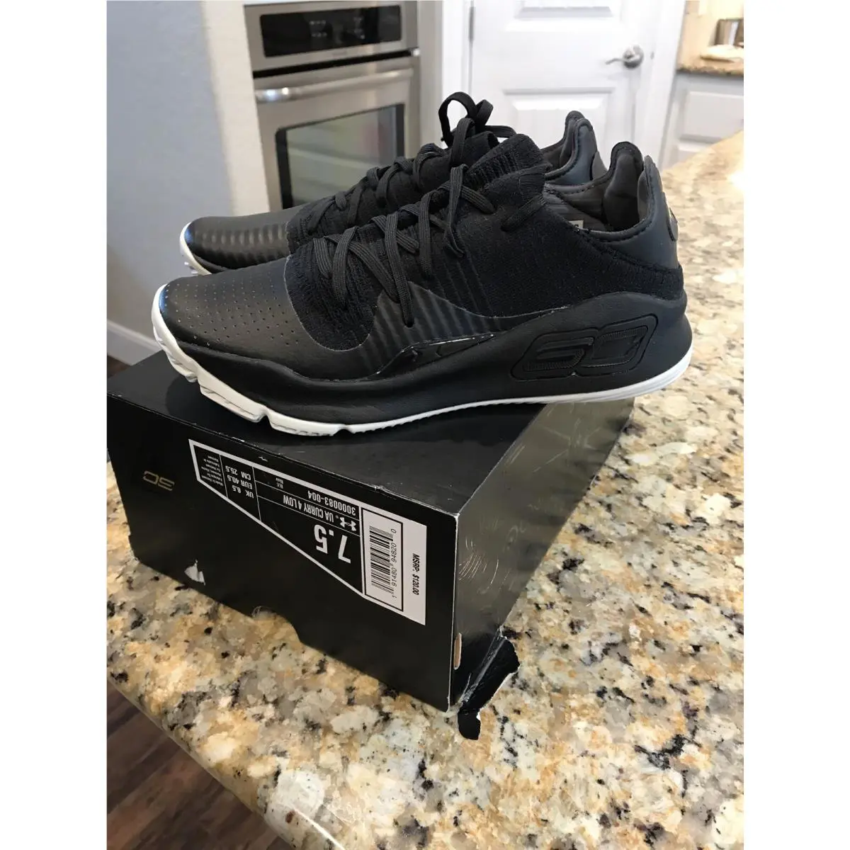 Under Armour shoes - CURRY 4 LOW - CURRY LOW - Black, Manufacturer: BLACK WHITE 0